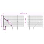 vidaXL Clôture en treillis métallique et piquet d'ancrage vert 1 8x10m