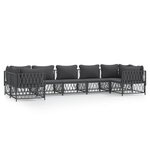 vidaXL Salon de jardin 7 Pièces avec coussins anthracite acier