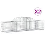 vidaXL Paniers à gabions arqués 2 Pièces 200x50x40/60 cm fer galvanisé