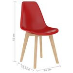 vidaXL Chaises à manger lot de 6 rouge plastique