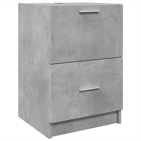 vidaXL Armoire d'évier gris béton 40x37x59 cm bois d'ingénierie