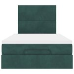 vidaXL Cadre de lit ottoman avec matelas vert foncé 120x200 cm velours