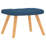 vidaXL Chaise de relaxation avec tabouret Bleu Tissu