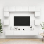 vidaXL Ensemble de meubles TV 8 Pièces Blanc Bois d'ingénierie