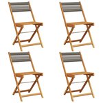 vidaXL Chaises pliables de jardin 4 Pièces gris bois d'acacia massif