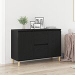 Buffet vidaXL Noir Chêne 101x35x60 cm Bois reconstitué