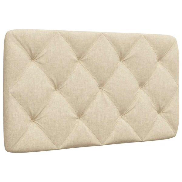 vidaXL Coussin de tête de lit crème 90 cm tissu