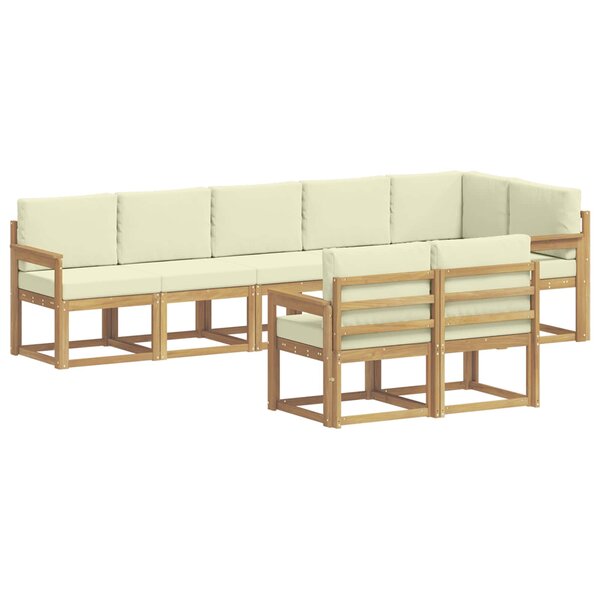 vidaXL Ensemble de canapés d'extérieur 8 pc Blanc et crème Polyester