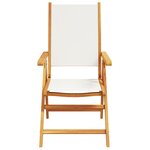vidaXL Ensemble repas de jardin 5 pièces blanc crème en bois d'acacia