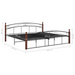 vidaXL Cadre de lit sans matelas noir métal bois chêne 200x200 cm