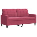 vidaXL Canapé à 2 places Rouge bordeaux 140 cm Velours