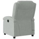 vidaXL Fauteuil inclinable électrique de massage gris clair velours