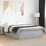 vidaXL Cadre de lit avec lumières LED sonoma gris 160x200 cm