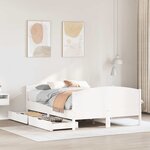 vidaXL Cadre de lit sans matelas blanc 140x200 cm bois de pin massif