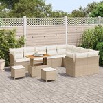 vidaXL Ensemble de canapé de jardin avec coussin 12 Pièces beige et crème