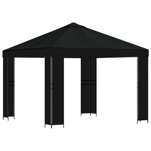 vidaXL Pavillon 3 x 3 m Noir Polyester et Acier 190 gsm