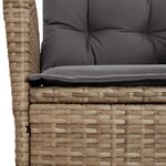 vidaXL Ensemble à manger de jardin et coussins 7 Pièces beige poly rotin