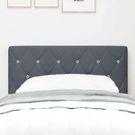 vidaXL Tête de lit LED avec des boutons en cristal  grise foncée  80 cm  en velours