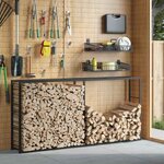 vidaXL Portant de bois de chauffage noir 100x30x209 cm acier