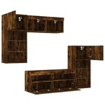 vidaXL Unités murales TV avec LED 5 Pièces chêne fumé bois d'ingénierie