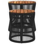 vidaXL Tables d'appoint de jardin 2 Pièces dessus en bois noir poly rotin