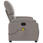 vidaXL Fauteuil de massage inclinable Taupe Tissu