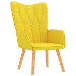 vidaXL Chaise de relaxation avec tabouret Jaune moutarde Tissu