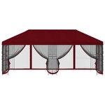 vidaXL Gazebo avec murs latéraux 6 x 3 m Bordeaux Polyester et Acier
