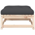 vidaXL Canapé de jardin sans accoudoirs avec coussins et repose-pieds