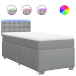 vidaXL Sommier à lattes de lit avec matelas gris clair 80x200 cm tissu