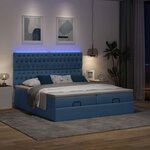 VidaXL Cadre de lit ottoman avec matelas bleu 180x200 cm tissu