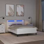 vidaXL Cadre de lit avec bandes LED Blanc 160 x 200 cm Simili cuir