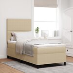 vidaXL Lit à ressort avec matelas et lumière LED verte grise en velours corduroy