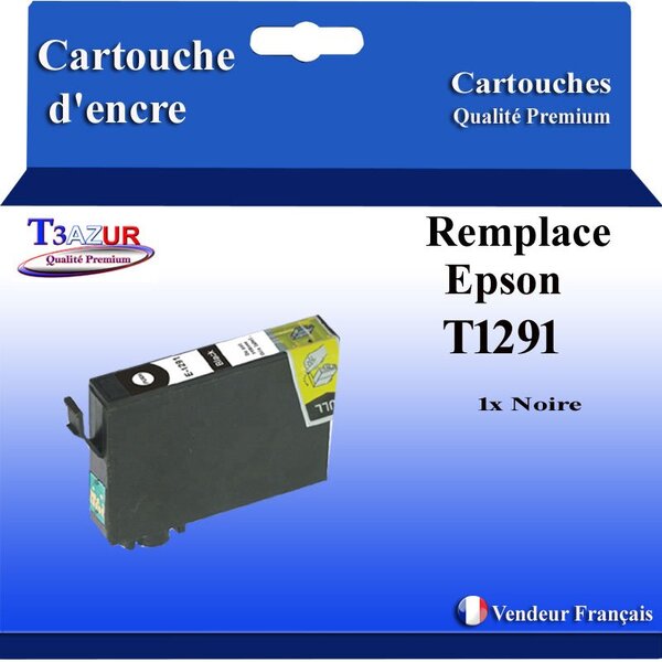 T3AZUR- Cartouche Compatible pour Epson T1291 T129 XL Noire