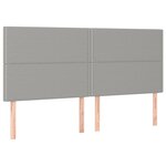 vidaXL Tête de lit à LED Gris clair 180x5x118/128 cm Tissu