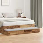 vidaXL Tiroirs de lit avec tiroir Bois ancien 150 x 36.5 x 16.5 cm