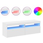 vidaXL Meubles TV avec lumières LED 2 Pièces Blanc 60x35x40 cm