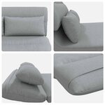 vidaXL Fauteuil de sol ajustable Gris clair Tissu