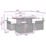 vidaXL Ensemble de canapé de jardin 5 Pièces Gris Poly rotin