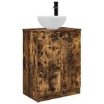 vidaXL Meuble de salle de bain avec évier Chêne fumé 54 x 35 x 83 cm