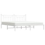 vidaXL Cadre de lit métal avec tête de lit blanc 200x200 cm