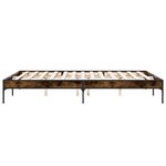 vidaXL Cadre de lit chêne fumé 150x200 cm bois d'ingénierie et métal
