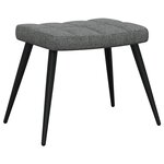 vidaXL Chaise de relaxation avec tabouret Gris foncé Tissu
