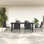 vidaXL Ensemble à manger de jardin 7 Pièces noir textilène et acier