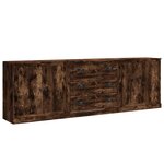 vidaXL Buffets 3 Pièces Chêne fumé Bois d'ingénierie