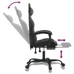vidaXL Chaise de jeu avec repose-pied Noir et gris Similicuir
