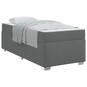 vidaXL Cadre de lit avec matelas Gris foncé 80 x 200 cm tissu
