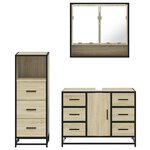 vidaXL Ensemble de meubles de salle de bain 3 Pièces chêne sonoma