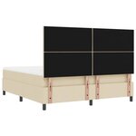 vidaXL Lit à ressorts avec matelas Crème 180 x 200 cm tissu