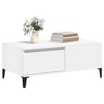 vidaXL Table basse Blanc 90x50x36 5 cm Bois d'ingénierie